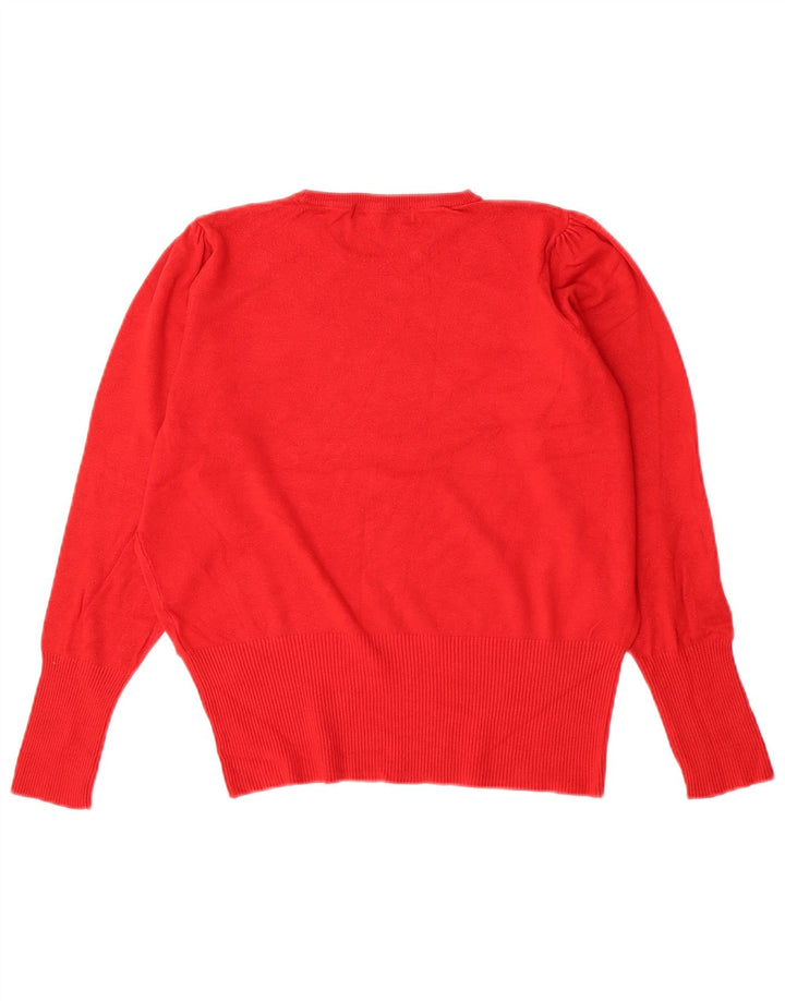 Marks & Spencer Jersey de cuello redondo para mujer UK 44 Viscosa roja mediana