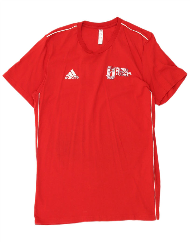 ADIDAS Camiseta gráfica Italia para hombre Top grande de algodón rojo