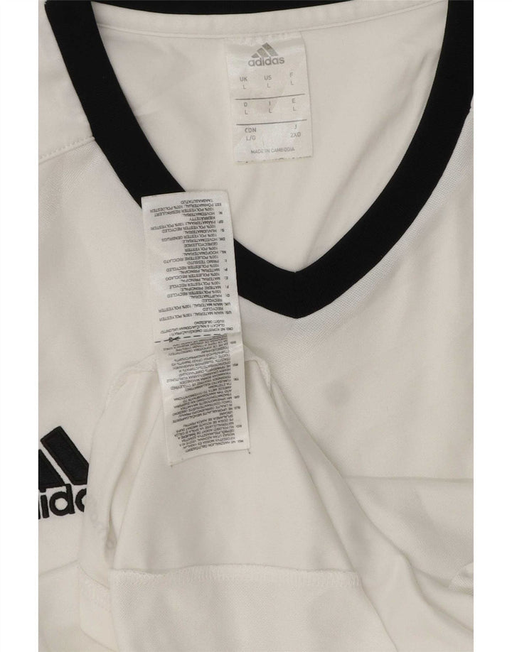 Adidas Mens Climalite Camiseta Top Grande Blanco Poliéster