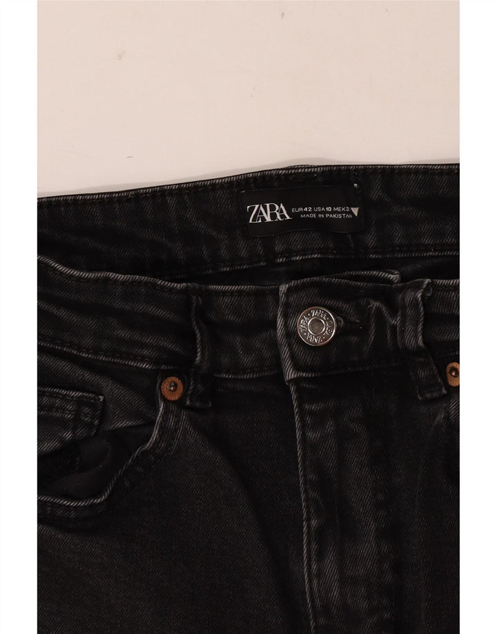 Zara Mujer Crop Bootcut Jeans EU 42 Large W32 L24 Negro