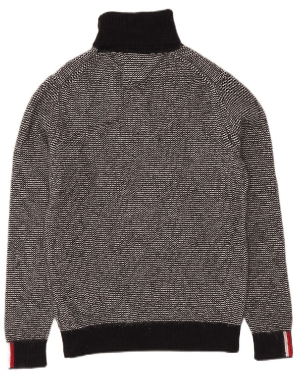 Tommy Hilfiger Suéter con cuello vuelto para mujer UK 6 XS Algodón Chevron negro