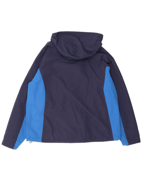 FILA Chaqueta cortavientos con capucha para hombre UK 42 XL Azul marino Colorblock