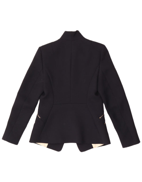 Reiss Chaqueta tipo blazer de 1 botón para mujer UK 10 Small Poliéster azul marino