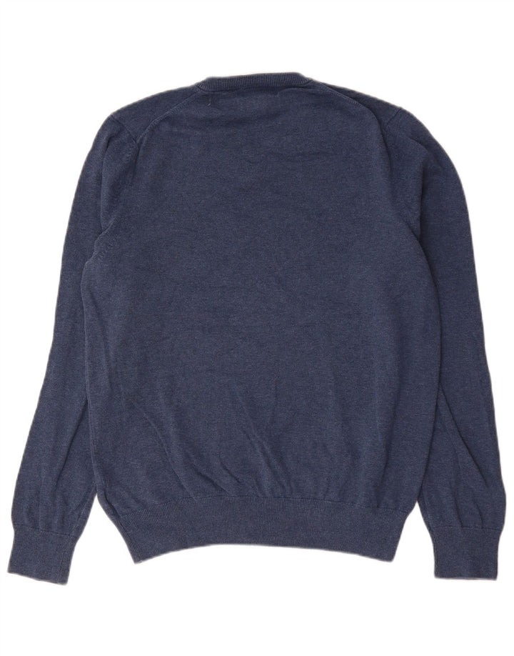 Marks & Spencer Suéter con Cuello en V para Hombre Algodón Azul Marino Mediano