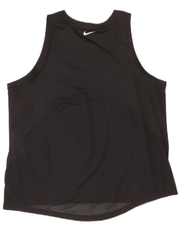 Nike Mujer Dri Fit Chaleco Top UK 14 Mediano Negro Poliéster