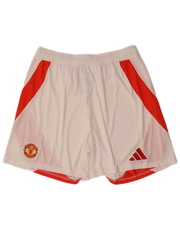 Adidas Hombre Manchester United Sport Shorts XL Blanco Colorblock Poliéster