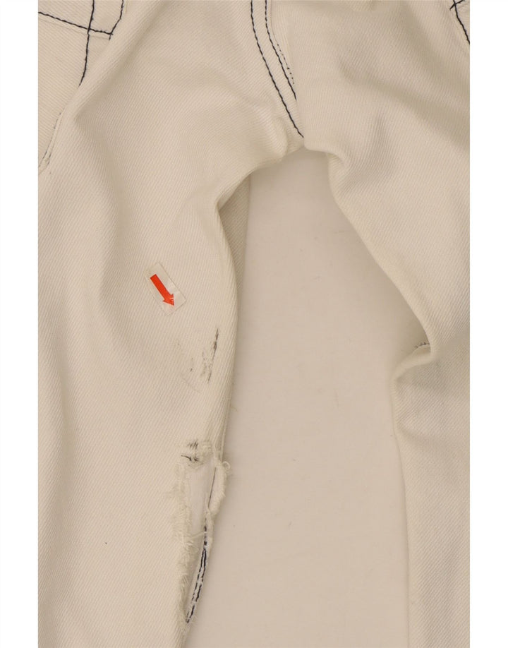 Armani Jeans Rectos Desgastados Mujer W32 L30 Algodón Blanco