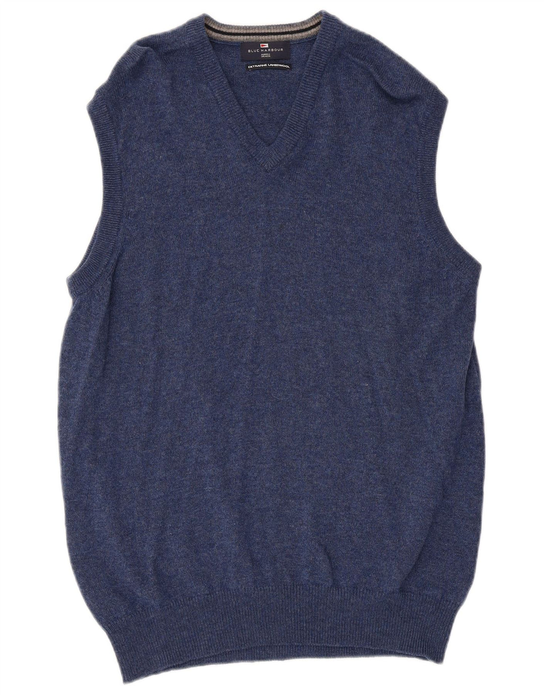 Marks & Spencer Camiseta sin mangas para hombre de lana de cordero moteada en azul medio
