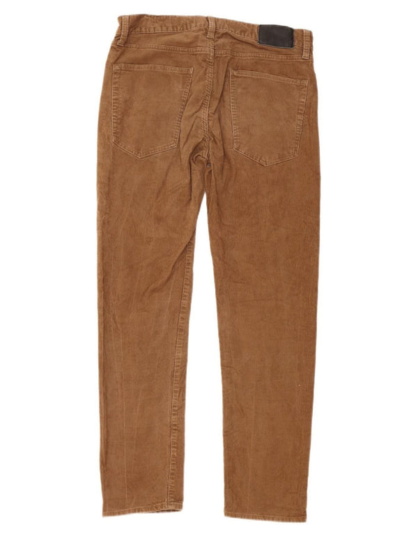 Marks & Spencer Pantalones de pana ajustados para hombre W32 L29 Algodón marrón