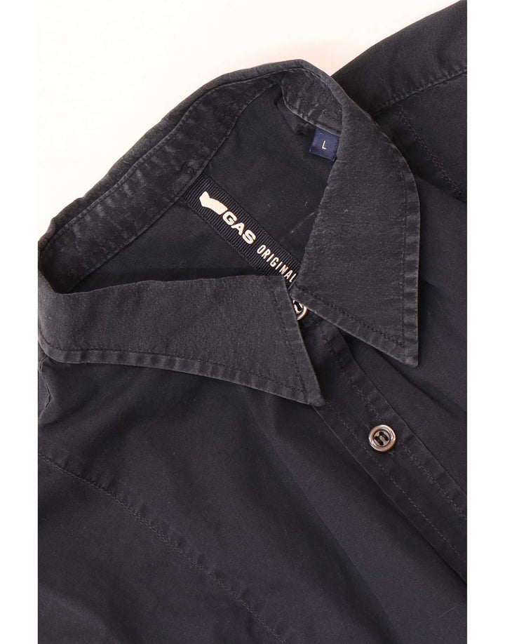 Camisa Gas Hombre Grande Azul Marino