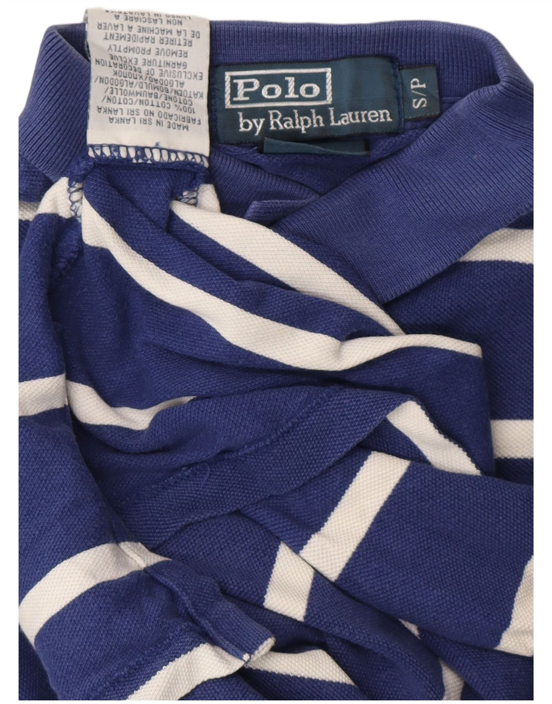 POLO RALPH LAUREN Polo para hombre pequeño algodón a rayas azul marino