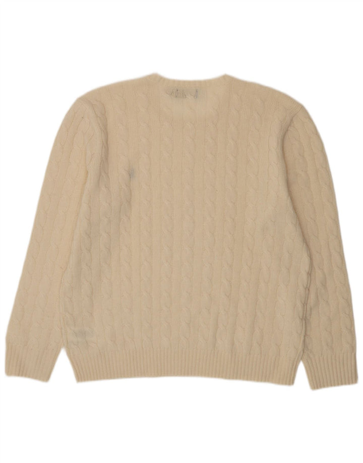 POLO RALPH LAUREN Jersey de cuello redondo para hombre XL Off White Wool