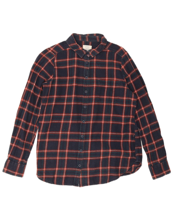 Camisa de franela para mujer Fat Face UK 40 Small Azul marino Cuadros Algodón
