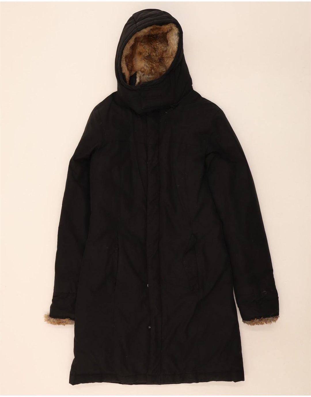 Woolrich Abrigo acolchado con capucha para hombre UK 36 Small Algodón negro
