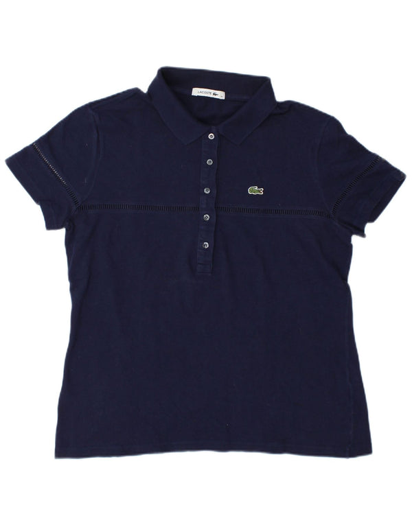 Polo Lacoste Mujer Talla 46 XL Azul Marino Algodón