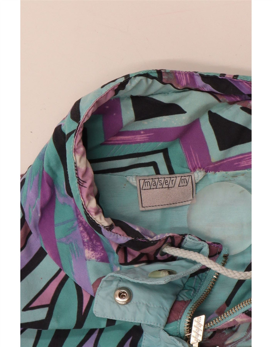 Maser M Chubasquero extragrande para mujer Reino Unido 10 Pequeño Turquesa Geométrico