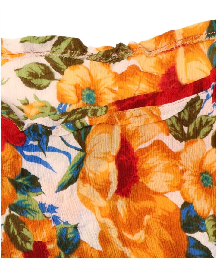 Vintage mujer blusa Top Reino Unido 16 grande multicolor floral