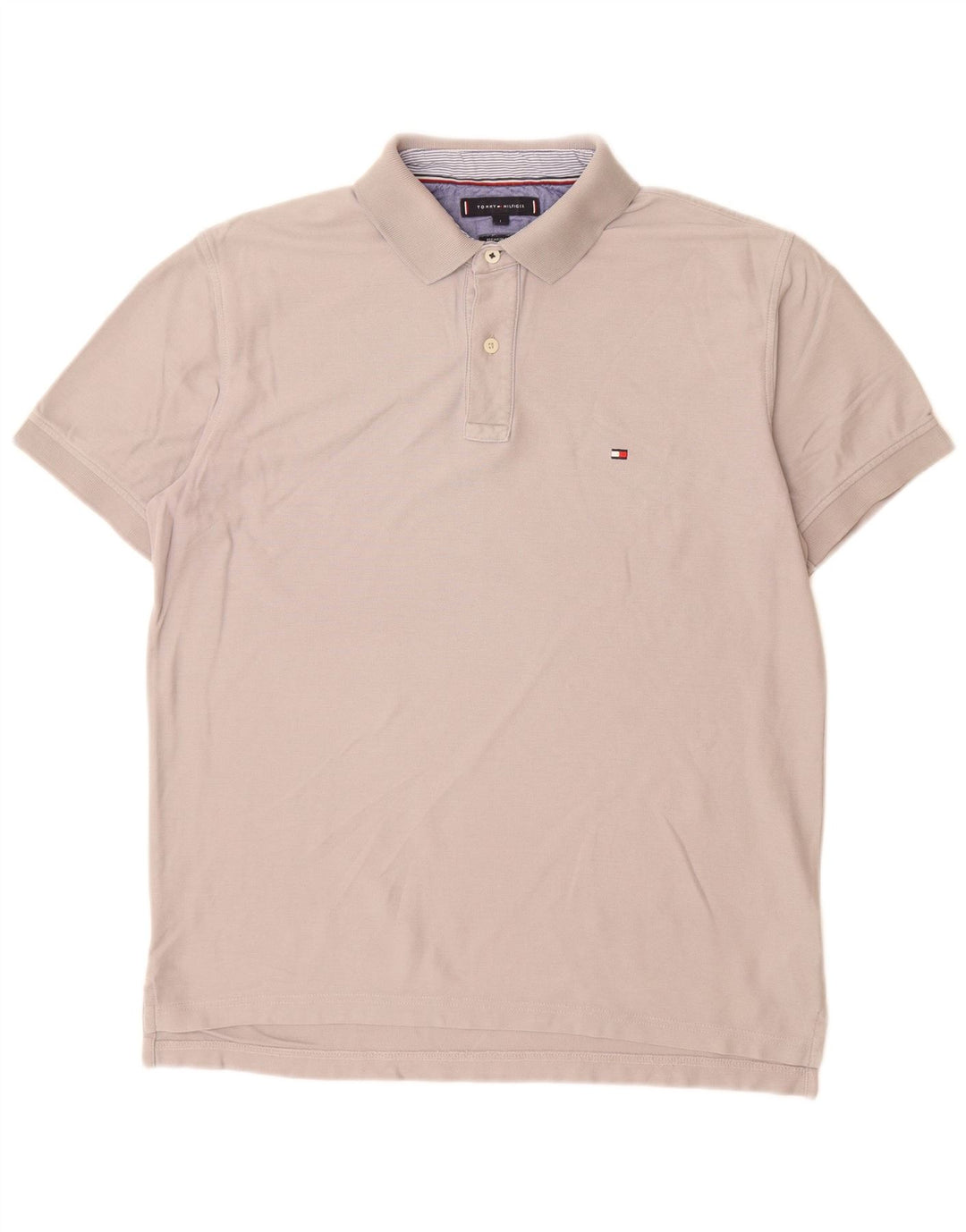 TOMMY HILFIGER Polo de corte regular para hombre de algodón gris grande