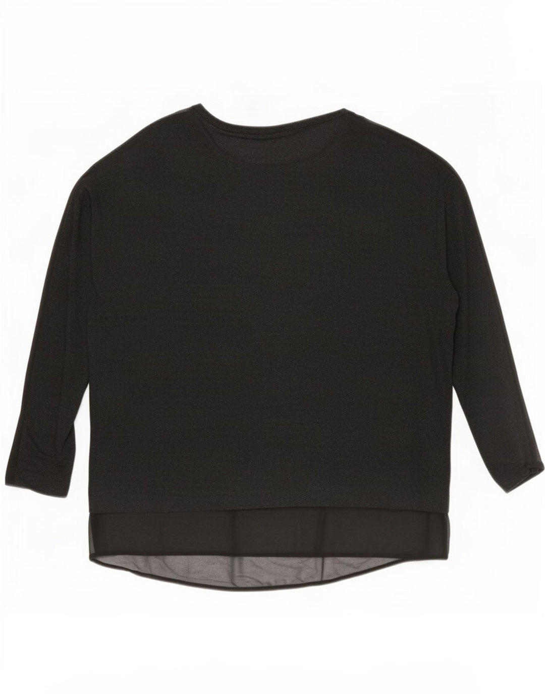 Zara Mujer Top Extragrande Manga Larga UK 44 Viscosa Negra Mediana