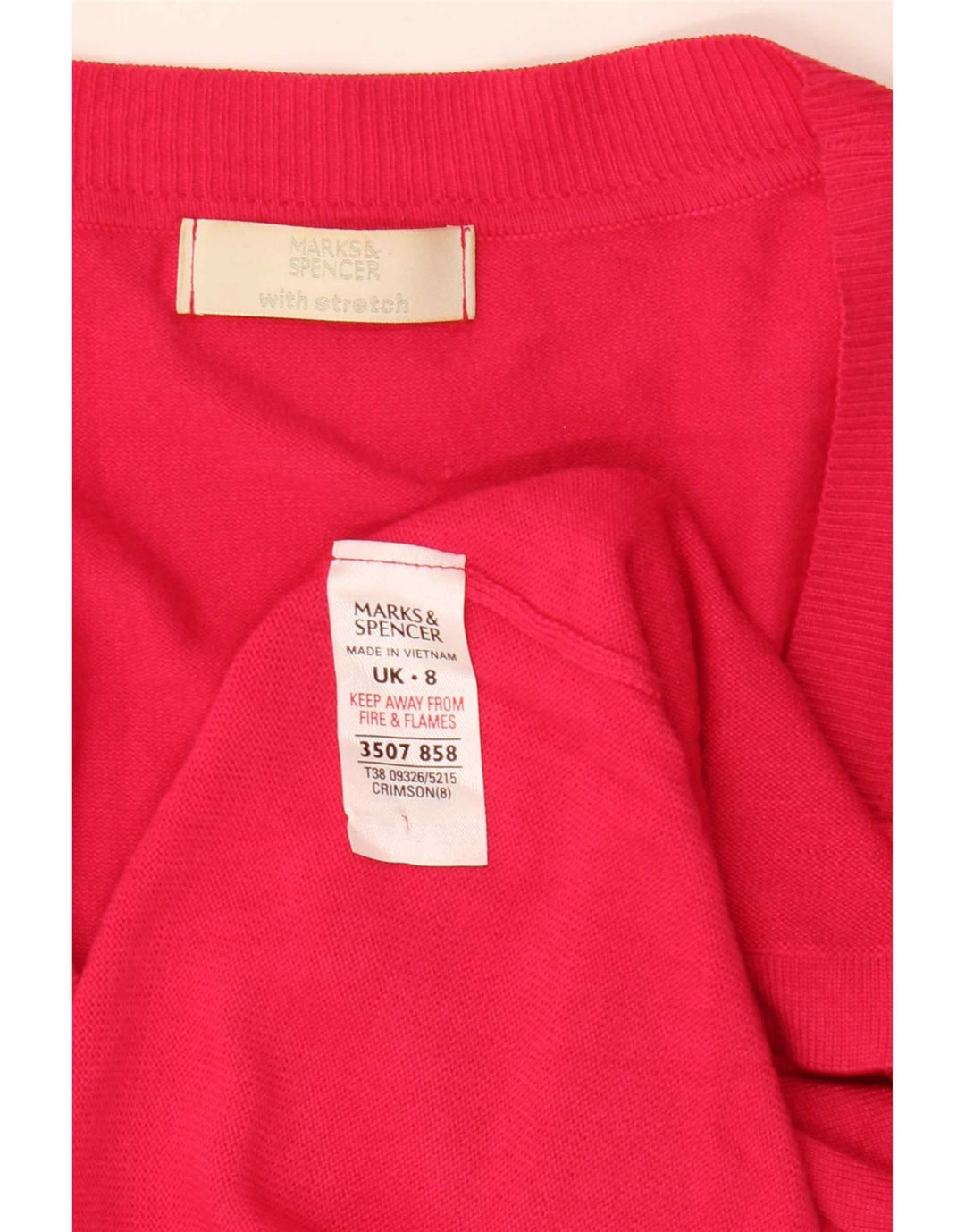 Marks & Spencer Suéter tipo cárdigan para mujer UK 8 Small Viscosa rosa