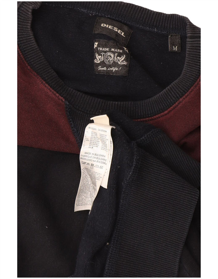 Diesel Hombre Sudadera Jumper Medium Azul Marino Colorblock Algodón