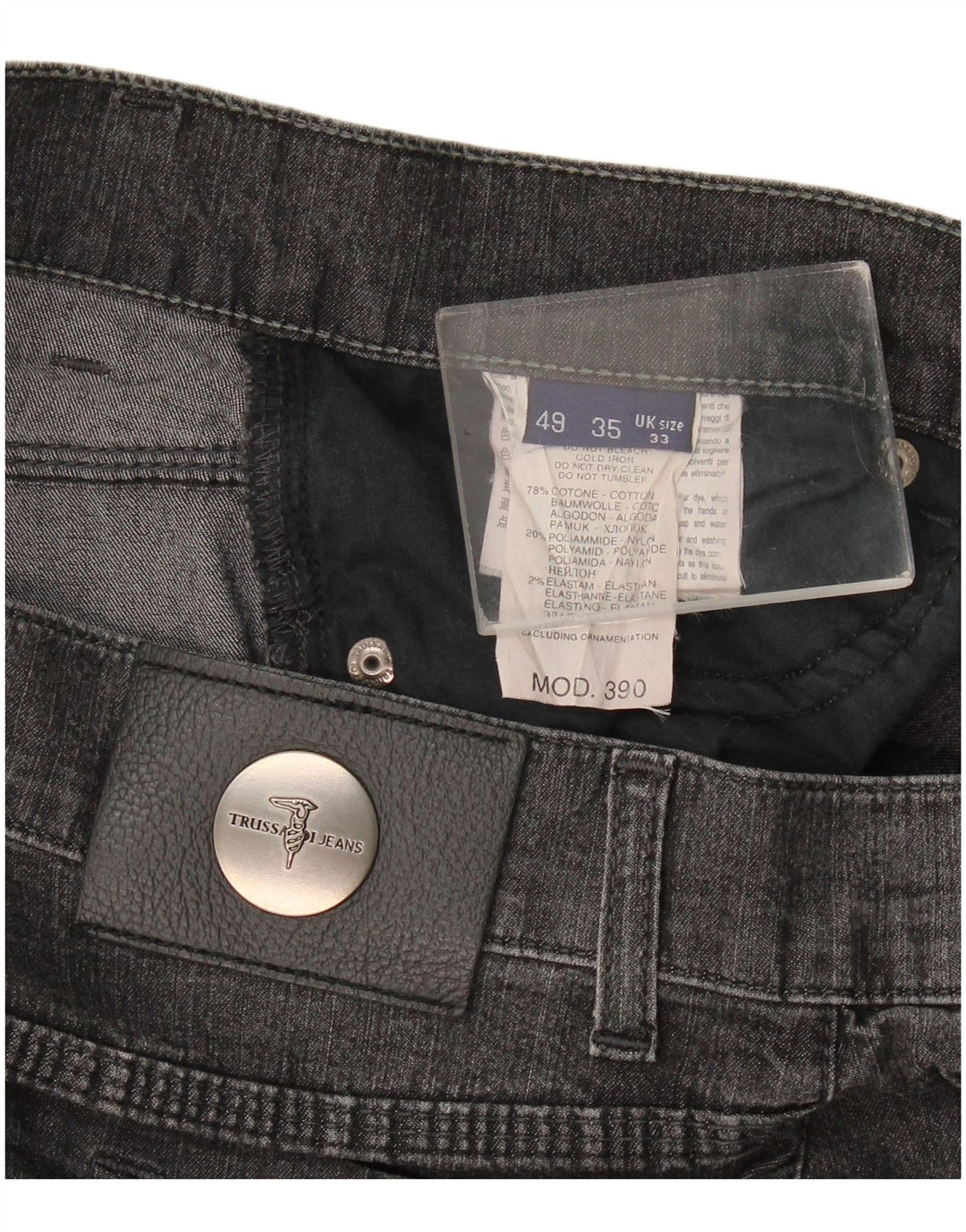 Vaqueros Trussardi Mujer Rectos W33 L33 Gris Algodón