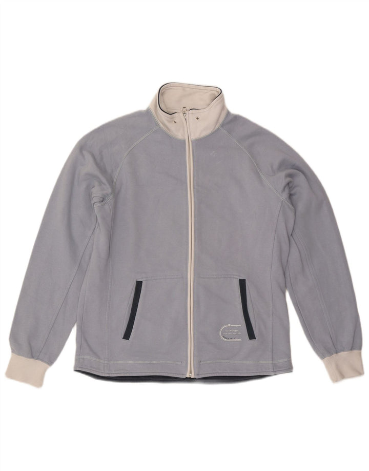 CHAMPION Chaqueta superior de chándal de ajuste fácil para mujer UK 46 Grande Azul Colorblock