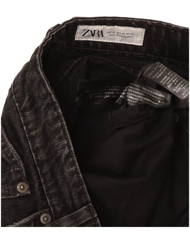 Zara Pantalones cortos de mezclilla para hombre EU 42 Large W32 Algodón gris