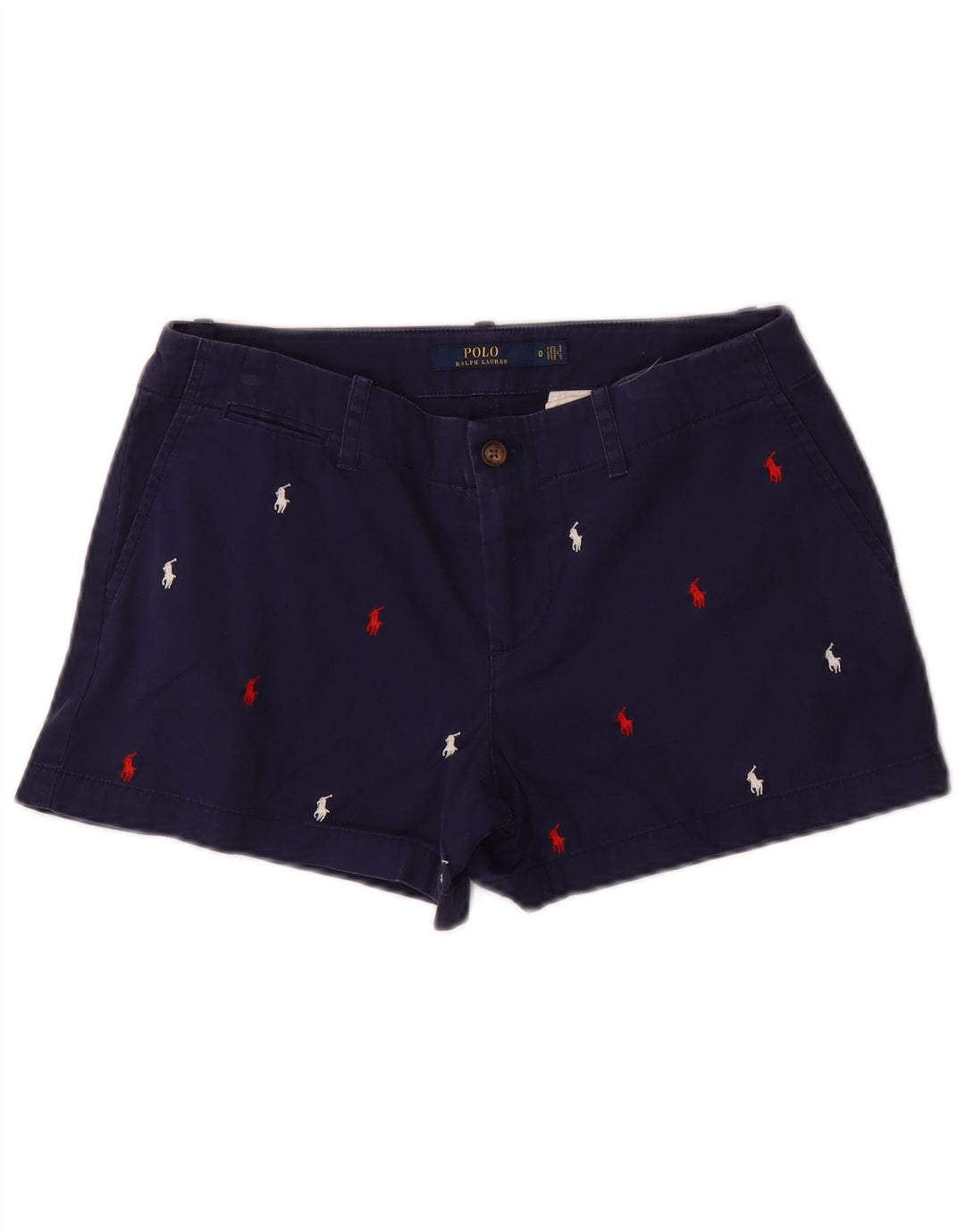 POLO RALPH LAUREN Pantalones cortos chinos para mujer US 0 XS W30 Azul marino manchado