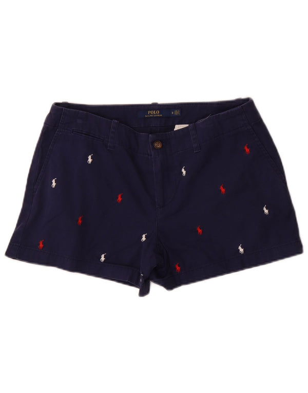 POLO RALPH LAUREN Pantalones cortos chinos para mujer US 0 XS W30 Azul marino manchado