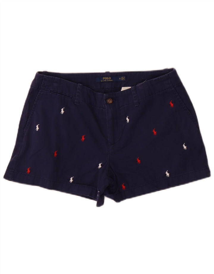 POLO RALPH LAUREN Pantalones cortos chinos para mujer US 0 XS W30 Azul marino manchado