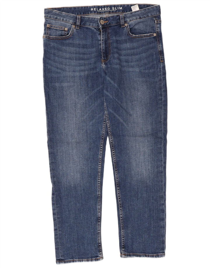 Marks & Spencer Jeans ajustados para mujer UK 12 Medium W32 L26 Azul