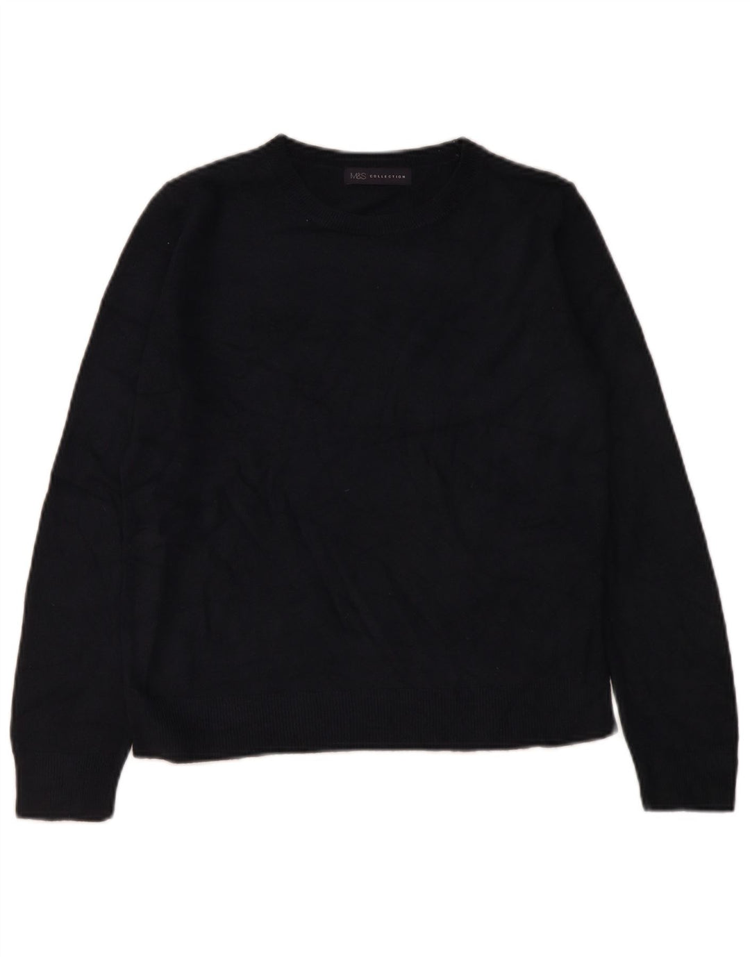 Marks & Spencer suéter con cuello barco para mujer, talla 40, talla M, azul marino