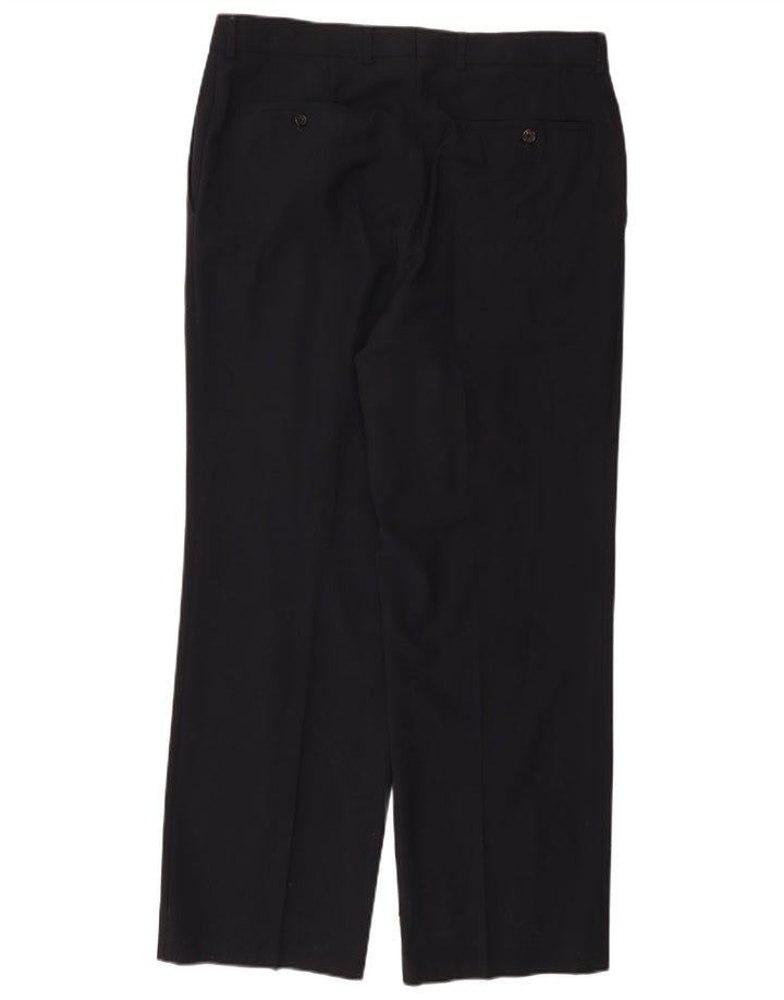 Pantalón de traje recto para mujer HUGO BOSS W34 L31 Lana virgen azul marino