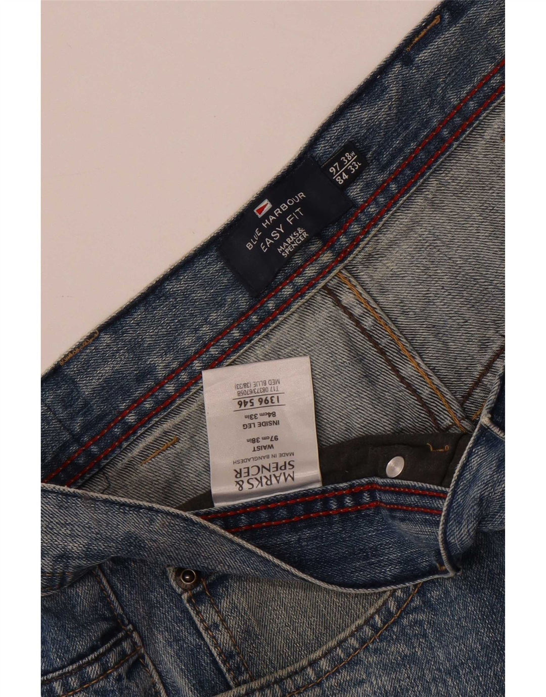 Marks & Spencer Jeans rectos azules Harbor para hombre W38 L33