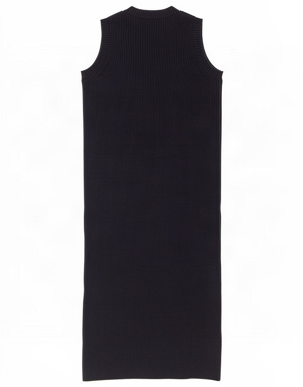Zara Vestido tipo jersey sin mangas para mujer UK 10 Small Poliéster azul marino