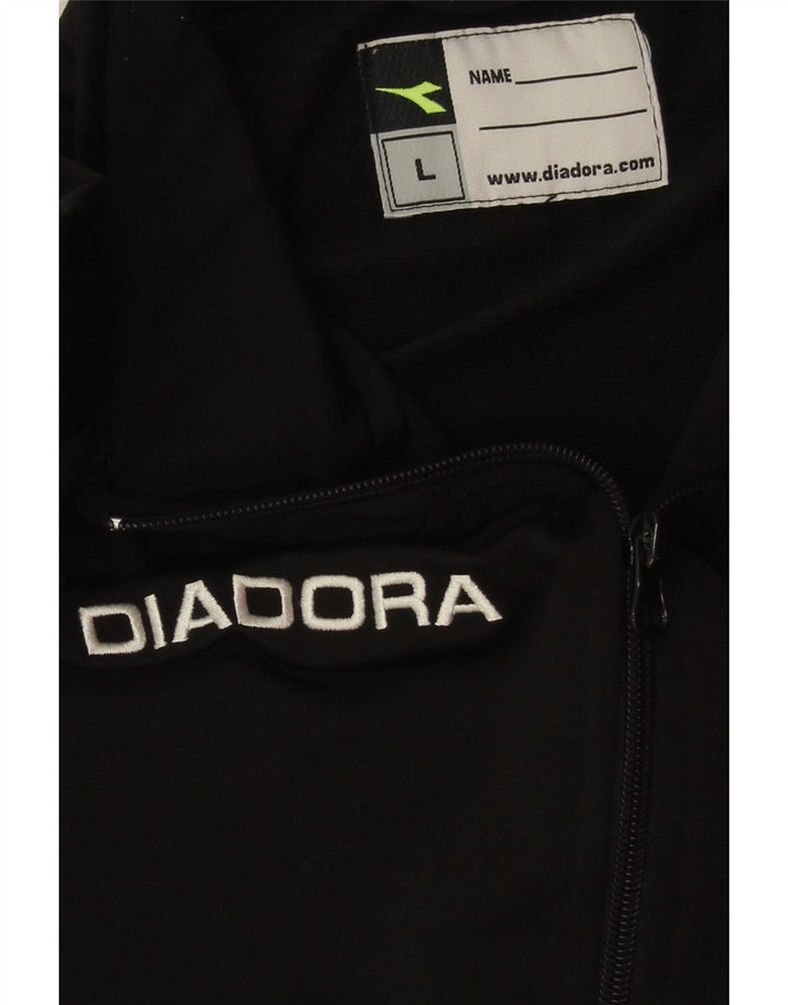 Diadora Mens Graphic Chándal Top Chaqueta Grande Poliéster Negro
