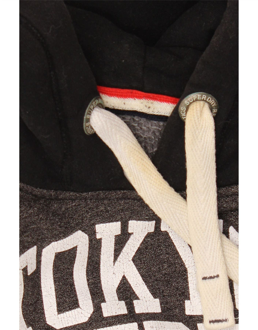 SUPERDRY Jersey con capucha y gráfico Track & Field para hombre, talla grande, color gris