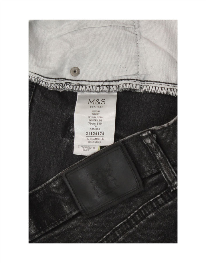 Marks & Spencer Vaqueros rectos regulares para mujer W36 L31 Algodón gris