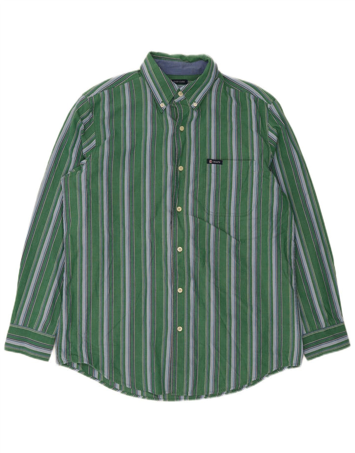 Chaps Camisa de fácil cuidado para hombre de algodón a rayas verde medio