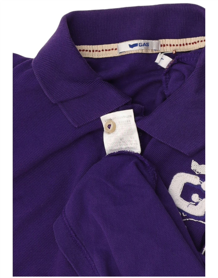 GAS Polo gráfico para hombre de algodón morado grande