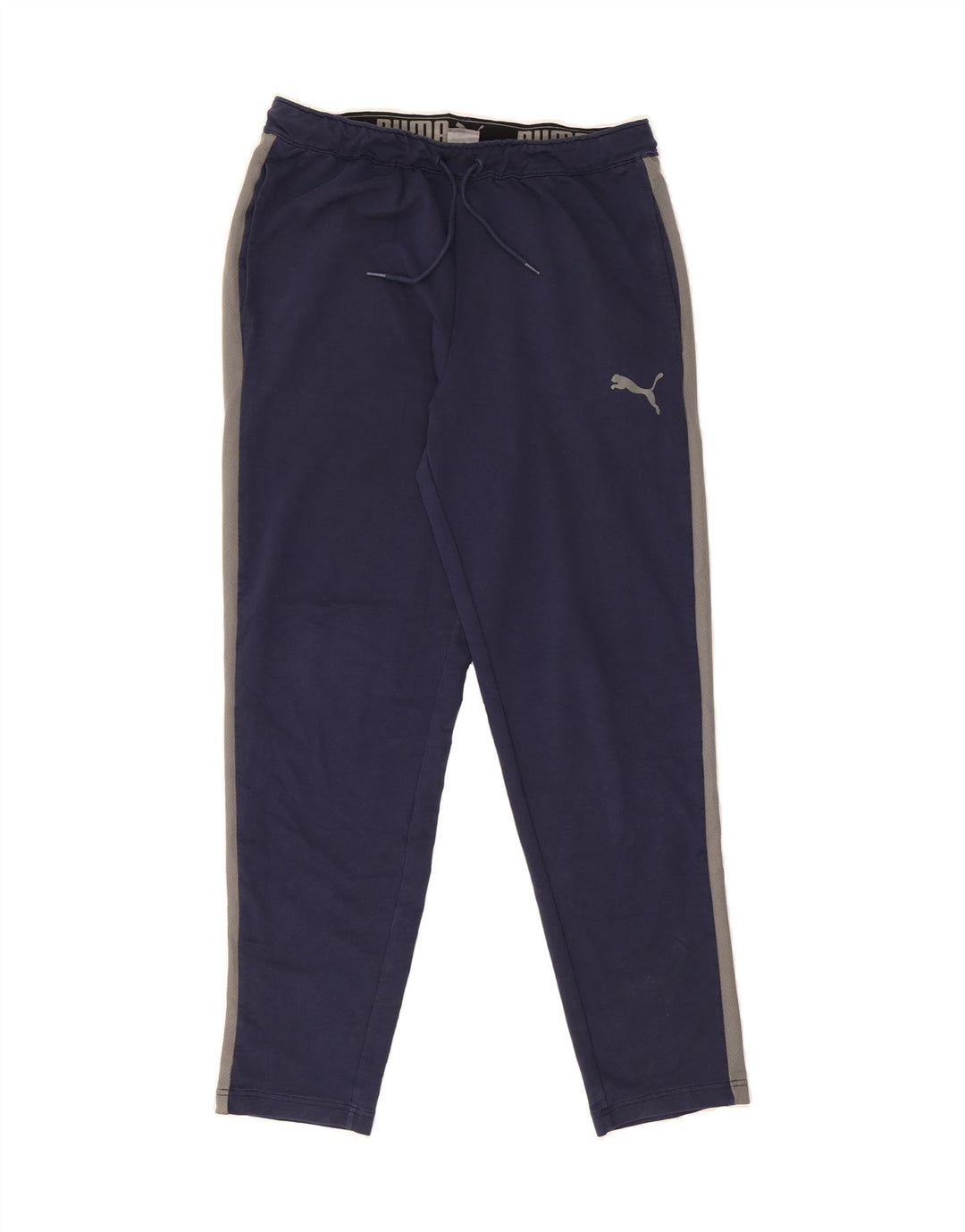 PUMA Mens Tracksuit Trousers Large Navy Blue Colourblock Polyester Vintage Puma and Second-Hand Puma from Messina Hembry 