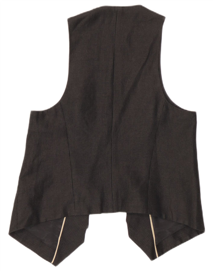 Massimo Dutti Chaleco OPEN Mujer EU 38 Mediano Negro Algodón