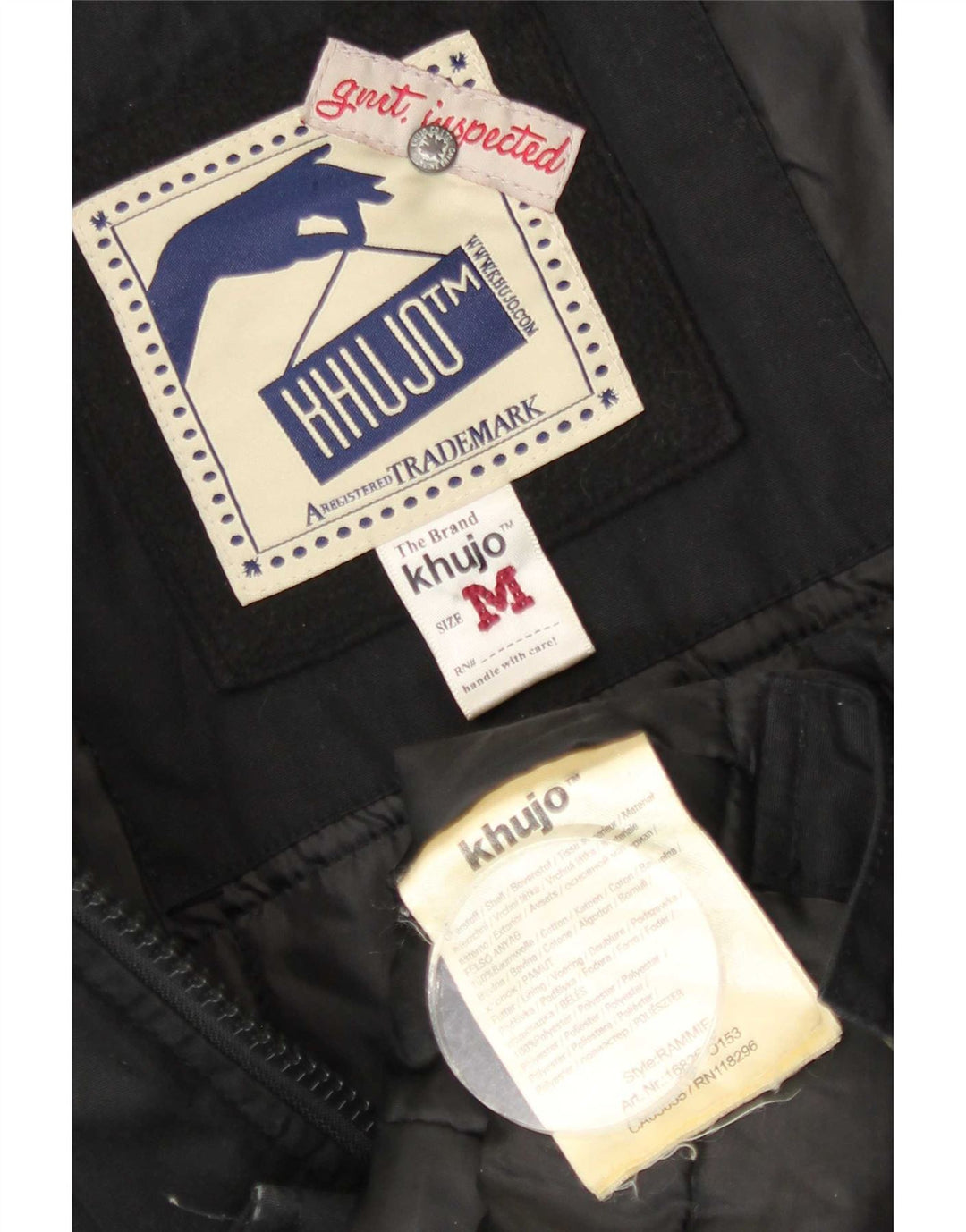 KHUJO Chaqueta Parka con Capucha para Mujer UK 44 Mediana Algodón Negro