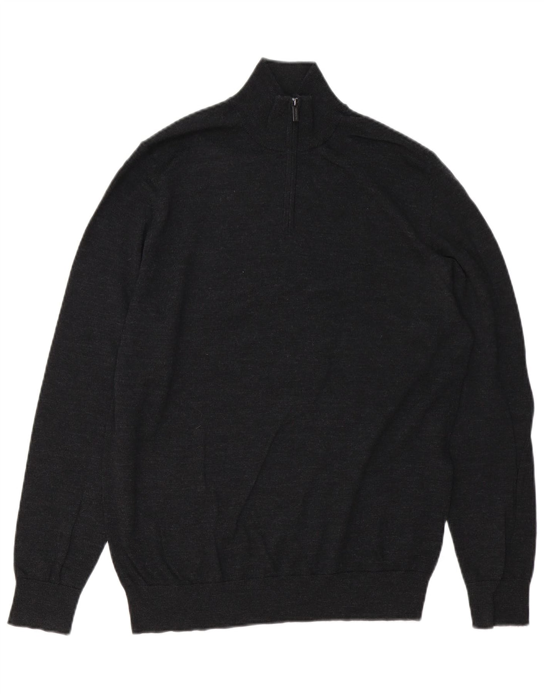 Marks & Spencer Hombre Autograph Zip Neck Jumper Sweater Gris Medio