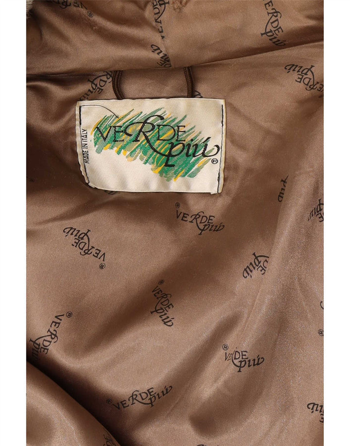 Verde Piu Abrigo extragrande con capucha para mujer IT 42 Beige medio geométrico