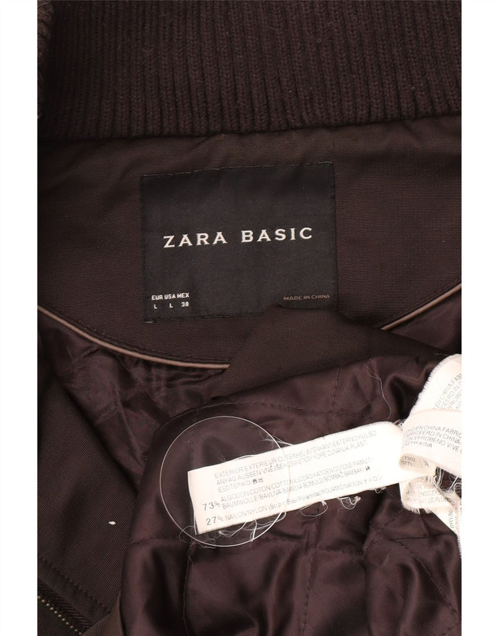 Zara Chaqueta cortavientos para mujer Reino Unido 44 Grande Algodón marrón