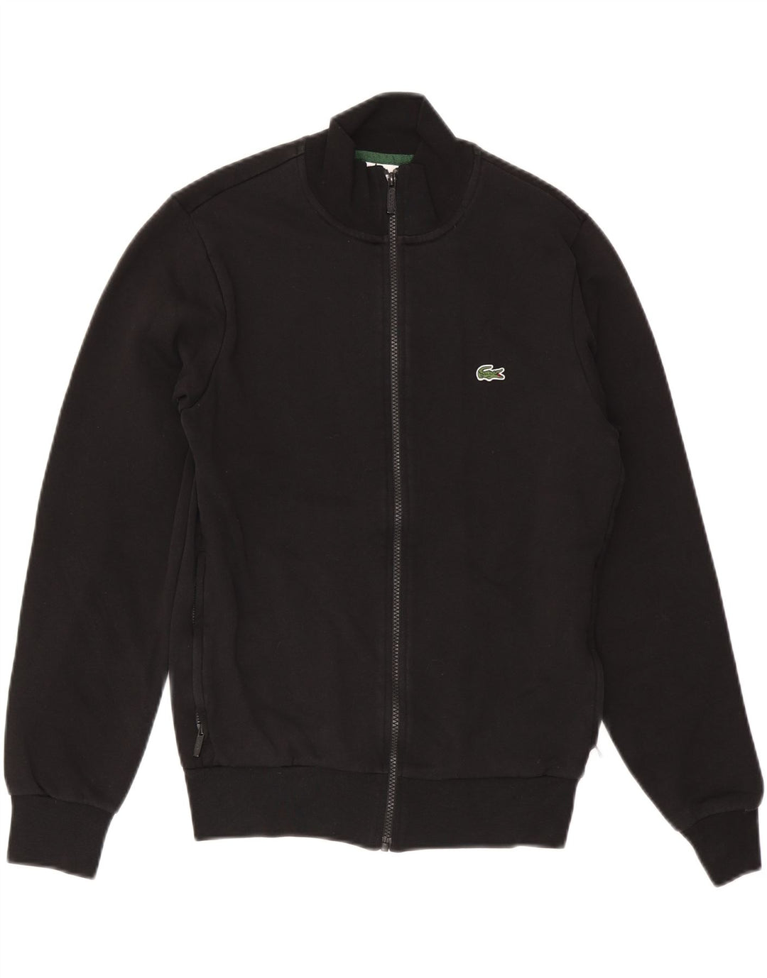 LACOSTE Chaqueta superior de chándal de ajuste regular para hombre Talla 3 Pequeña Algodón negro