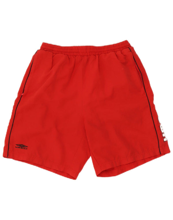 Umbro Shorts deportivos con gráficos para hombre, poliéster rojo pequeño