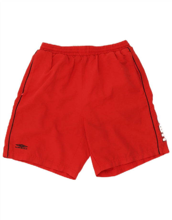 Umbro Shorts deportivos con gráficos para hombre, poliéster rojo pequeño
